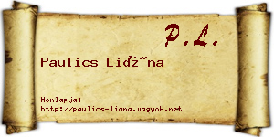 Paulics Liána névjegykártya
